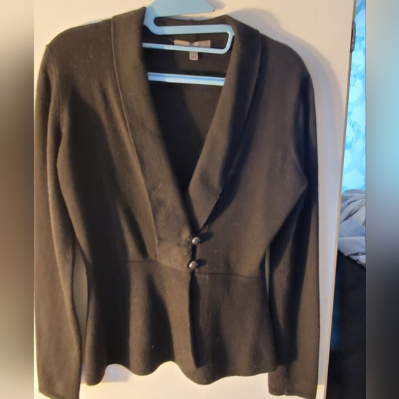 Classiques Entier Black Knit 2 Button Peplum Jacket sz S - Picture 3 of 14